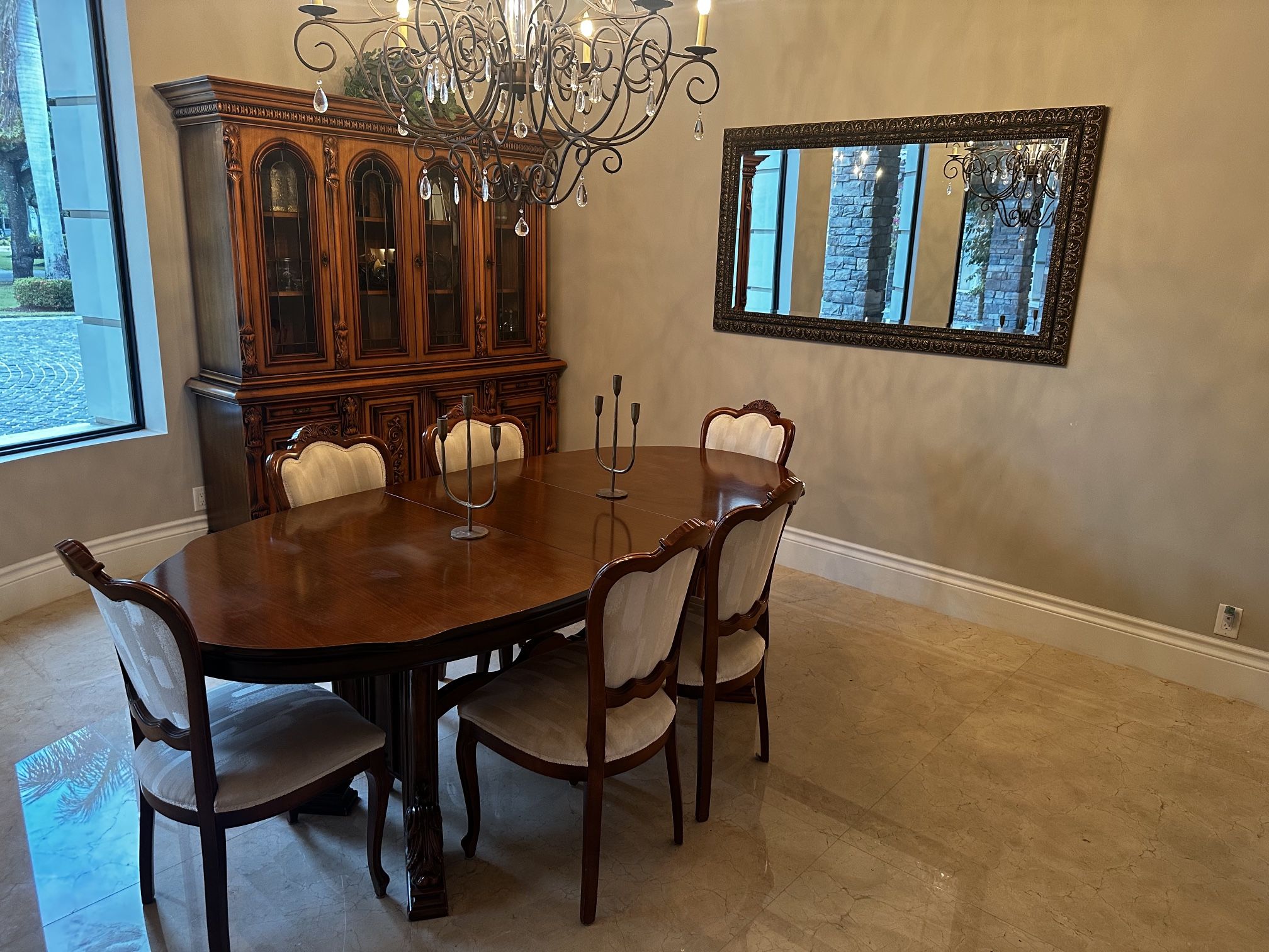 6 Chair Dining Set - China Cabinet -