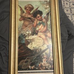 Vintage Framed angel Picture