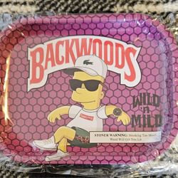 BACKWOODS BART SIMPSON "WILD N MILD" Metal Rolling Tray Small

