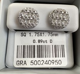 Moissanite 1.78 CT Round Earrings (New)