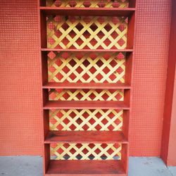 Wood Red Bookshelves 