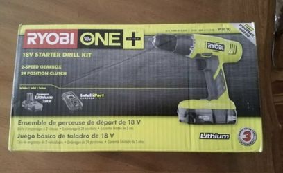 Ryobi One 18v Starter Drill kit