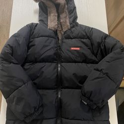 Winter Coat Bear Hooded Jacket Warm Fleece Snowsuit Windproof Outerwear 7-10yrs