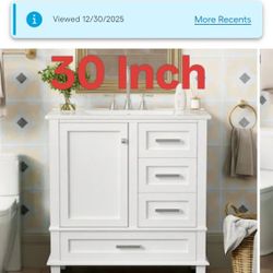 30-in White Undermount Single Sink Bathroom Vanity With White Ceramic¬†Top