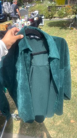 Zara Dark Green Long Sleeve Button-Up