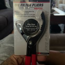 Oil filter, pliers