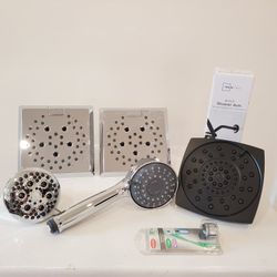 Delta Pfister Showerheads and Shower Arm Lot 7 pieces - Excellent Like New