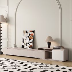 Tv Stand Extendable With Storage Drawers And Cabinet Doors