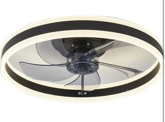 Smart Low Profile Ceiling Fan with LED Light and Remote, 19.7in Ceiling Fan
