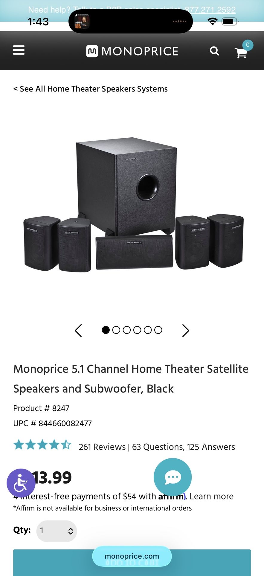 Monoprice 5.1 Speaker System