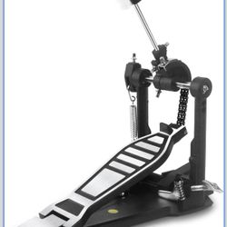 Single Kick Bass Drum Pedal, Heavy-Duty Double Chain Bass Pedal Foot Percussion Hardware for Intense Play, Fully Adjustable Power Cam System & 4-Sided