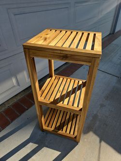 Acacia storage shelf