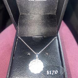 Bridge Diamond Diamond Pendants 1/10 CT SS button Pen