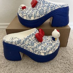 Crocs Sanrio Hello Kitty Platform Siren Clogs Red Bows Heels 