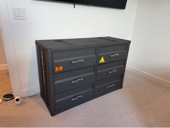 Steele Gun Metal Dresser and twin bed and mattress