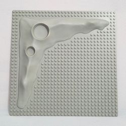 Vintage 80s LEGO Gray Lunar Moon Crater Raised Baseplate 32x32 Dots 10"x10"