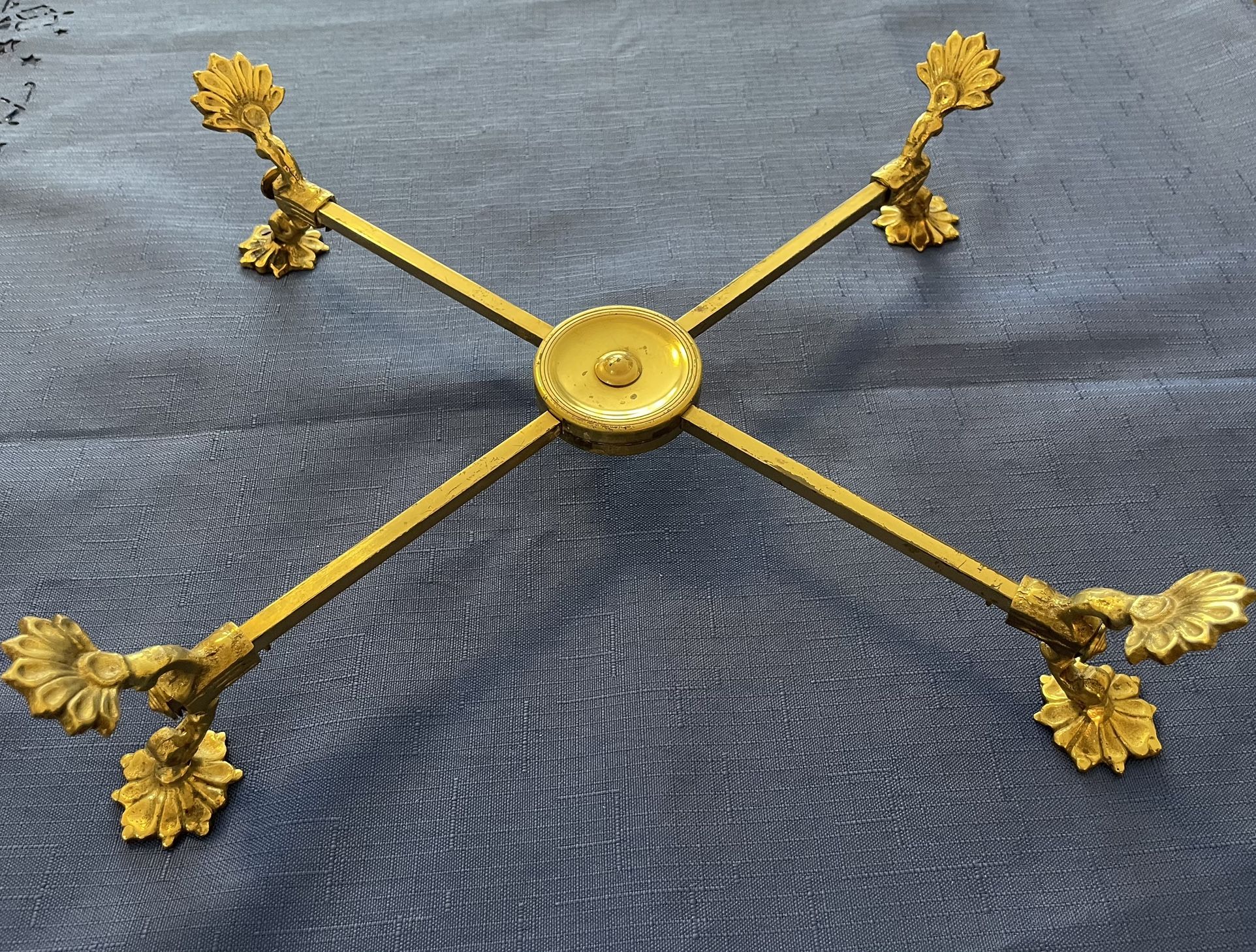 Amazing Antique 19th Century Solid Brass Planter Stand