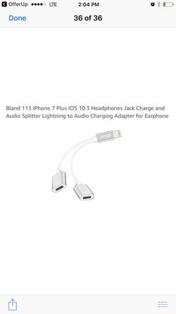 iPhone 7 plus charging Adaptor Earphone Splitter
