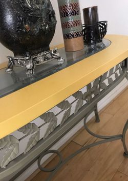 Elegant Glass top console table