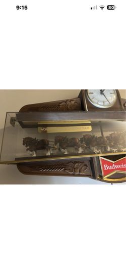 Vintage Budweiser Hanging Light Featuring The World Famous Clydesdales !