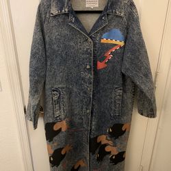 Vintage denim southwest painted coat