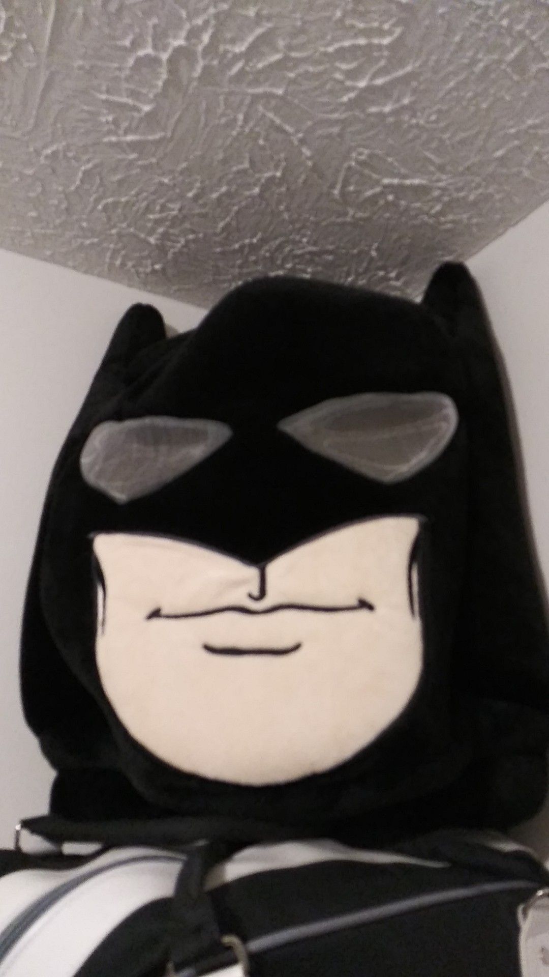 Plushi wearable Batman head.