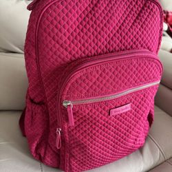 Vera Bradley Fuchsia Laptop Quilted Backpack