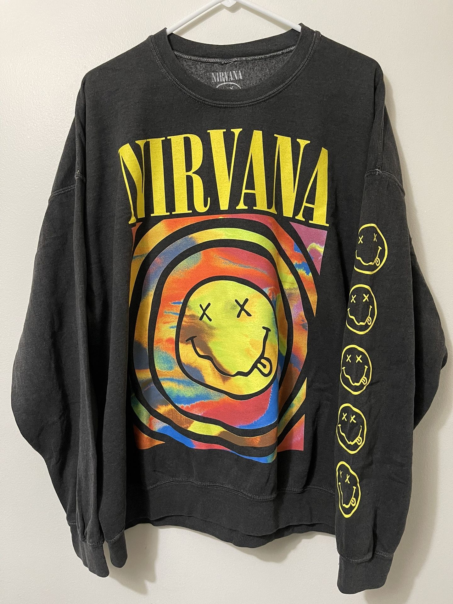 Nirvana Smile Overdyed Crew Neck Sweatshirt