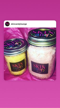 Skincare!!! I make and sell Bodyscrub,lipscrub, Gold face mask, anti aging Jade rollers. IG @skincandylounge