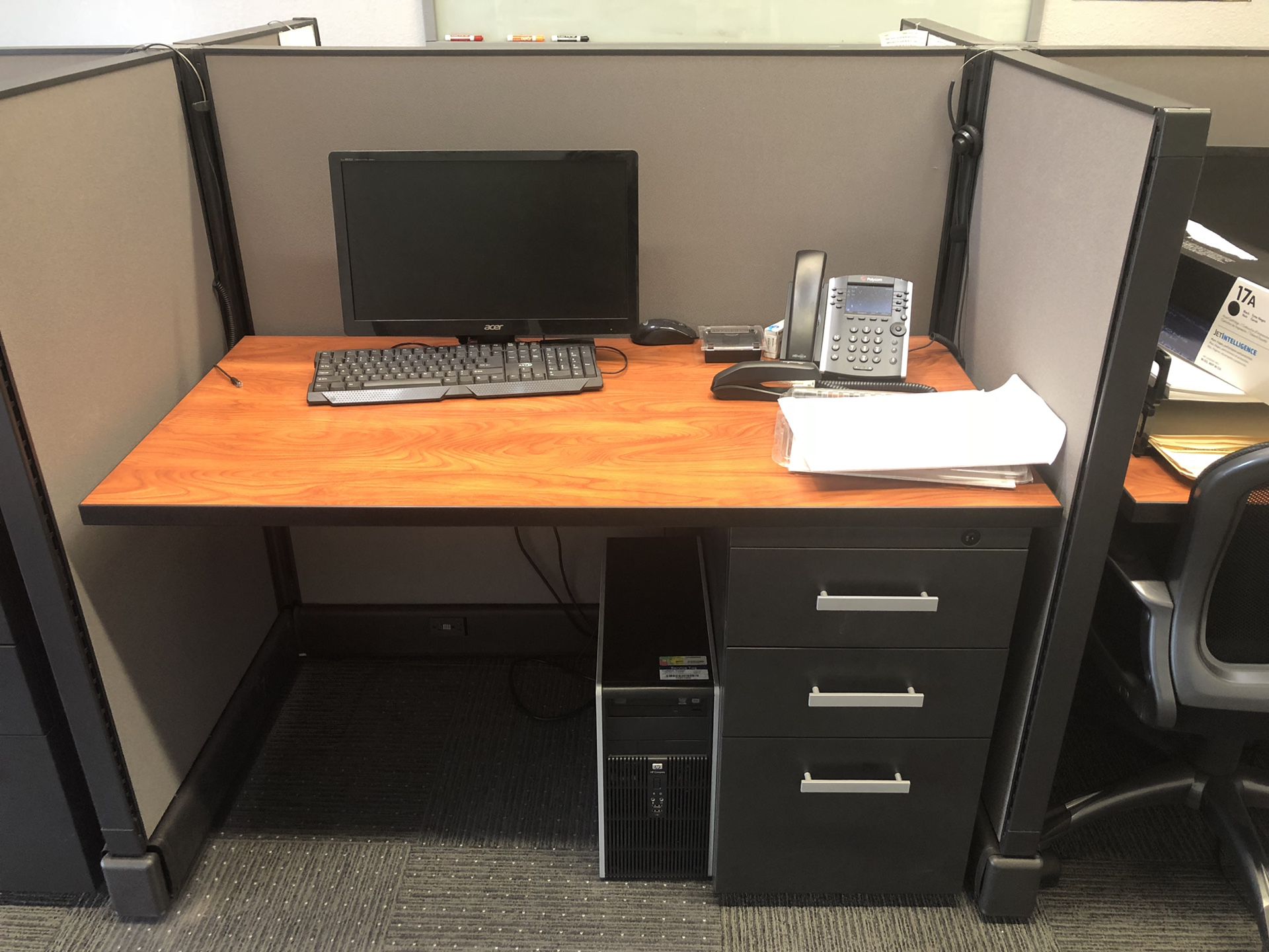 Office furniture, work stations, cubicles, phone system