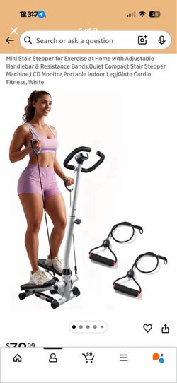 New in box Stair Stepper for Exercise at Home with Adjustable Handlebar & Resistance Bands