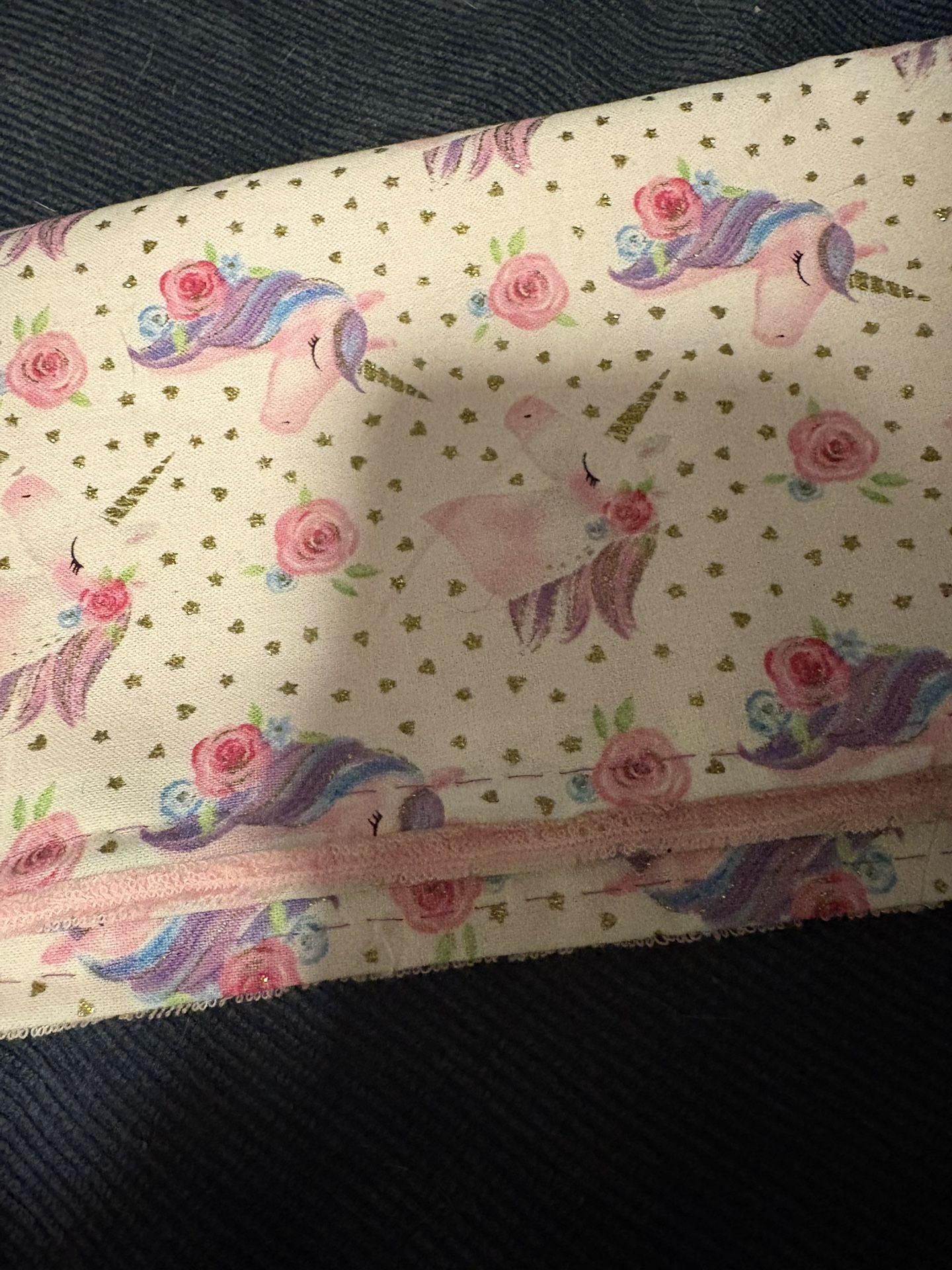 Unicorn Gold Hand Sewn Burp Cloth