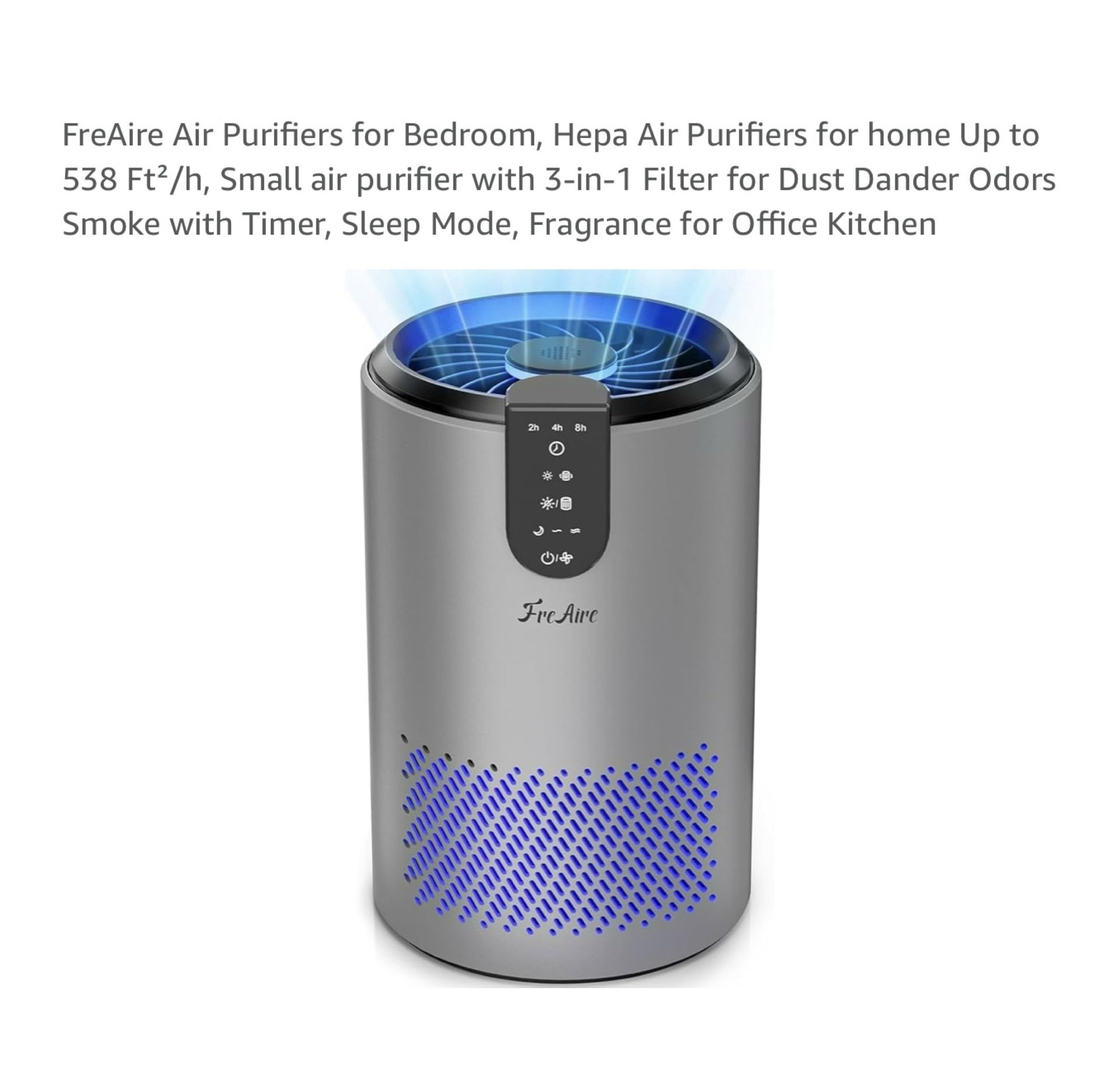 Brand new FreAire Air Purifiers for Bedroom, Hepa Air Purifiers for home Up to 538 Ft²/h, Small air purifier with 3-in-1 Filter for Dust Dander Odors