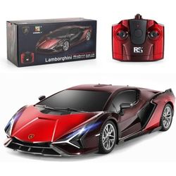 Lamborghini RC Car - 1:24 Scale Lambo Toy Car 3.7V 500mAh, Sián Fast Remote Control Car for Boys 8-12, Rc Race Car Model Birthday Gifts for Kids Adult