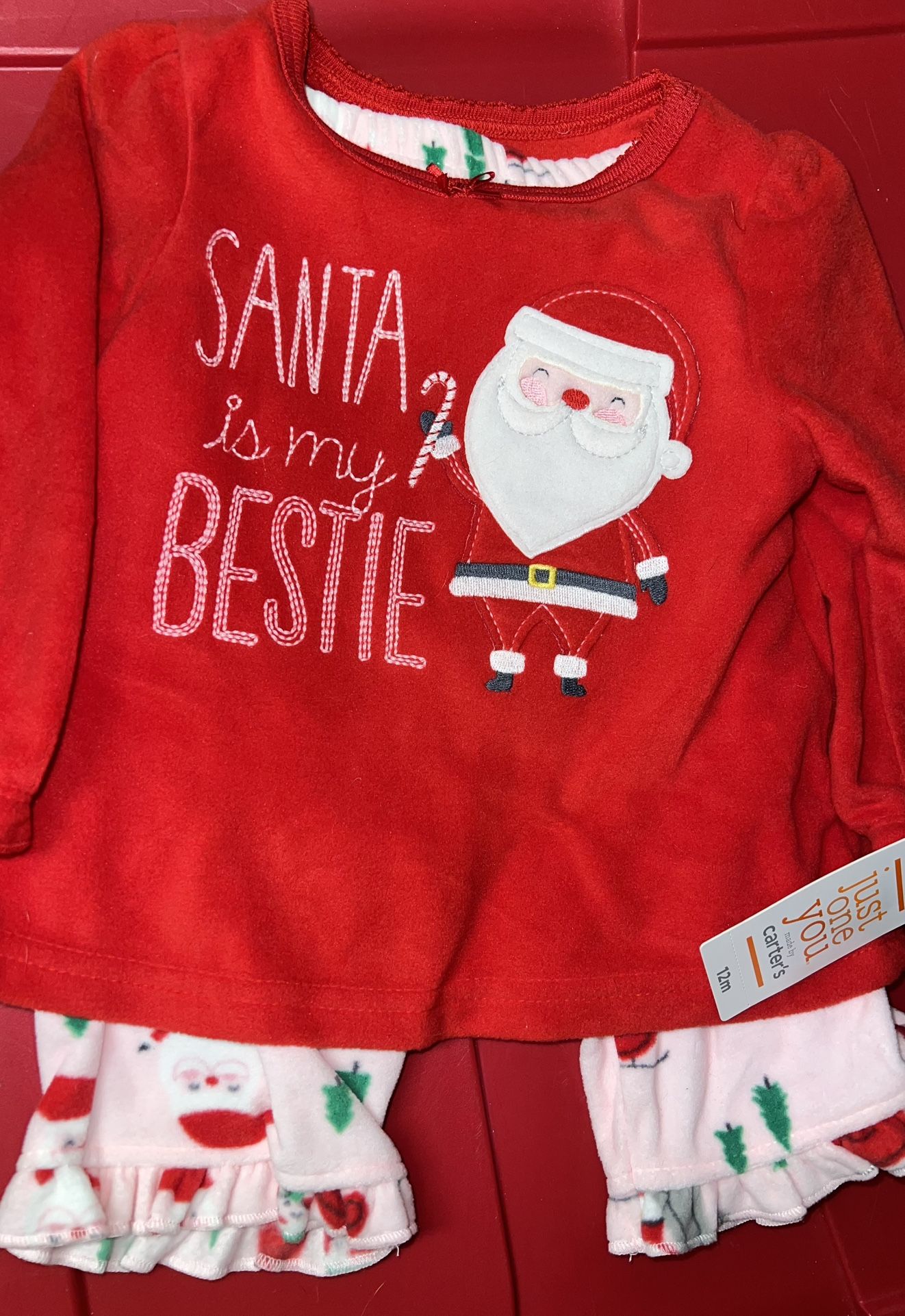 New 12mos Holiday Soft Fleece 2pc Pjs