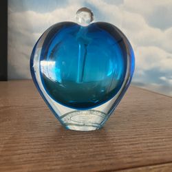 Vintage Glass Heart Perfume Bottle