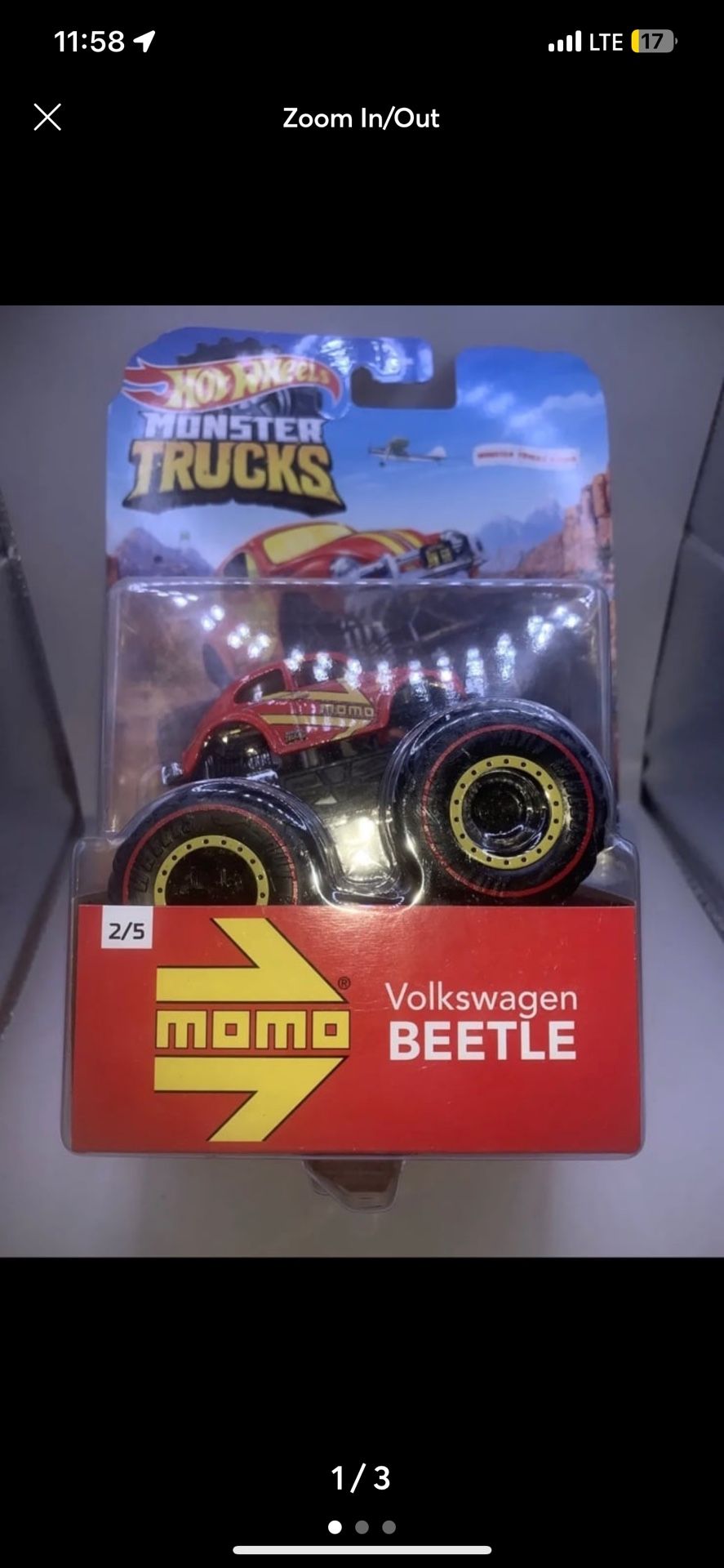 2022 HOT WHEELS MONSTER TRUCKS VOLKSWAGEN BEETLE MOMO 1:64 OreillyAutoParts VHTF