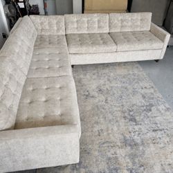 Beige Joybird Eliot Sectional with Queen Pullout Bed ($3.7k New)