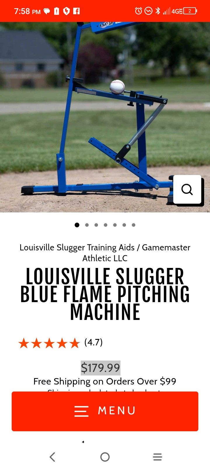 Louisville Slugger Blue Flame Pitching Machine