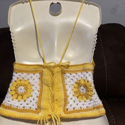Handmade Granny Square Top!! Colors: White, Ye