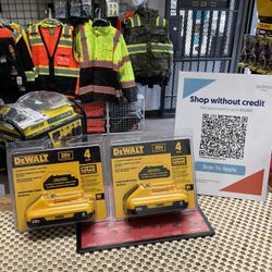 DEWALT 20V MAX Compact Lithium-Ion 4.0Ah Battery $119 EACH 