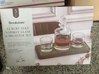 Brookstone Luxury, Golf, Whiskey And Decanter Set
