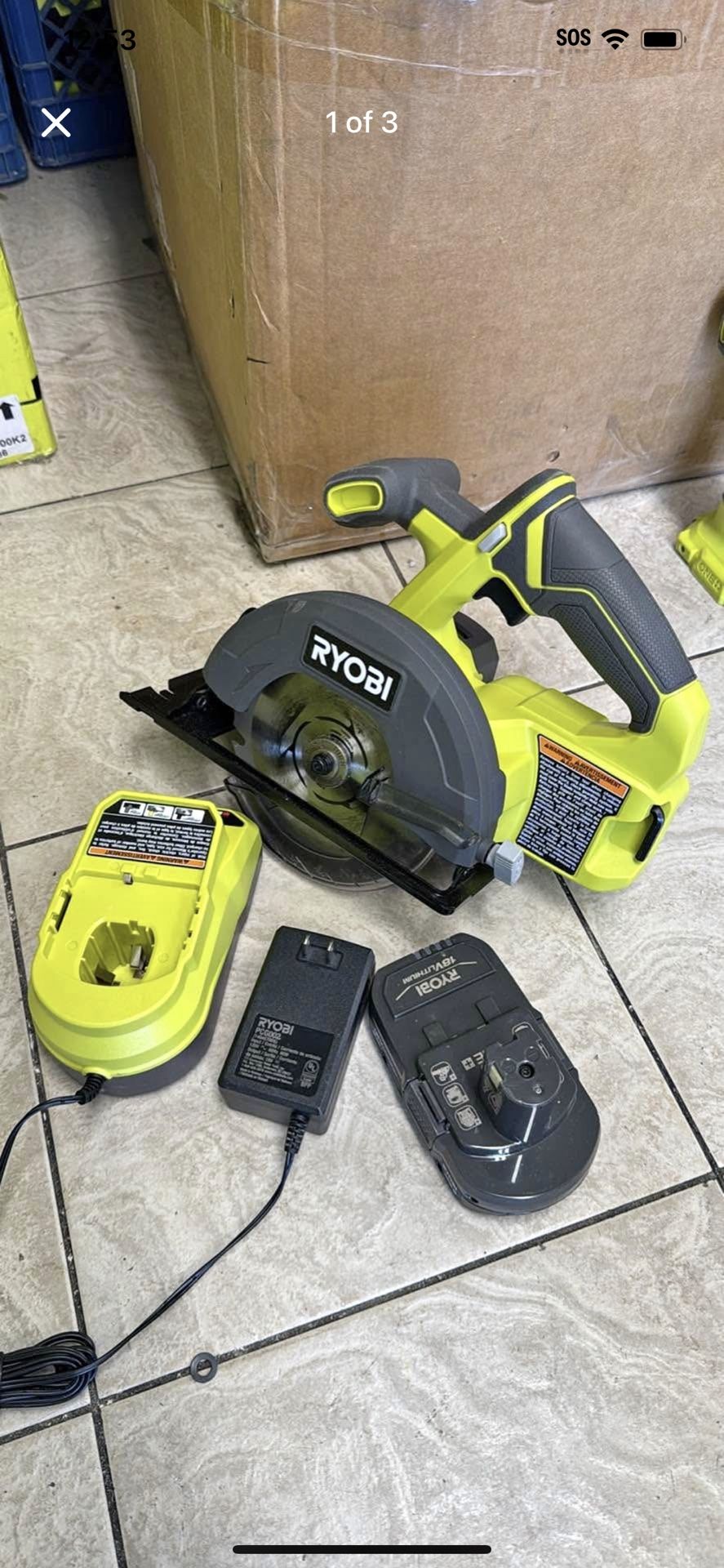 Ryobi 18v Circular Saw 5-1/2in With Battery And Charger