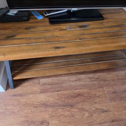 Wood and metal coffee table