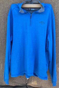 Callaway Long Sleeve Golf Quarter Zip Cotton-Polyester Blue size Line Men’s Sz M