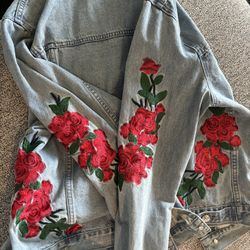 Denim Floral Jacket 