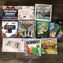 Lot of Board Games, Card Games, Puzzle Games (14 Total)