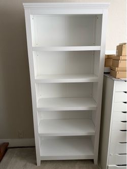 White bookcases/shelves
