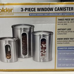New Stainless Steel 3-Piece Kitchen Canister Set – Polder