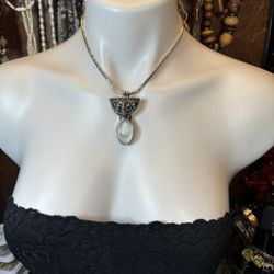 Vintage Balinese Chain In Sterling Silver & Rebecca Collins Pendant